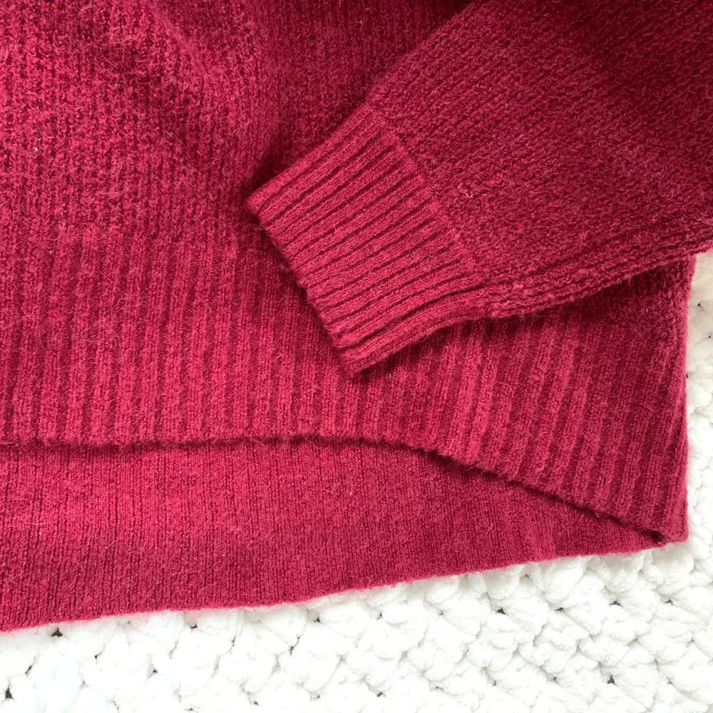 J. Crew Wool Alpaca Sweater (Maroon) XS